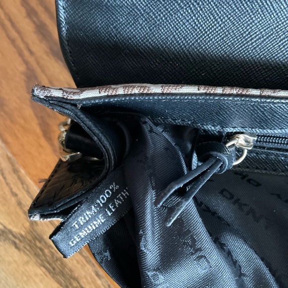 DKNY Black Monogram Clutch/Shoulder Handbag - Picture 9 of 12